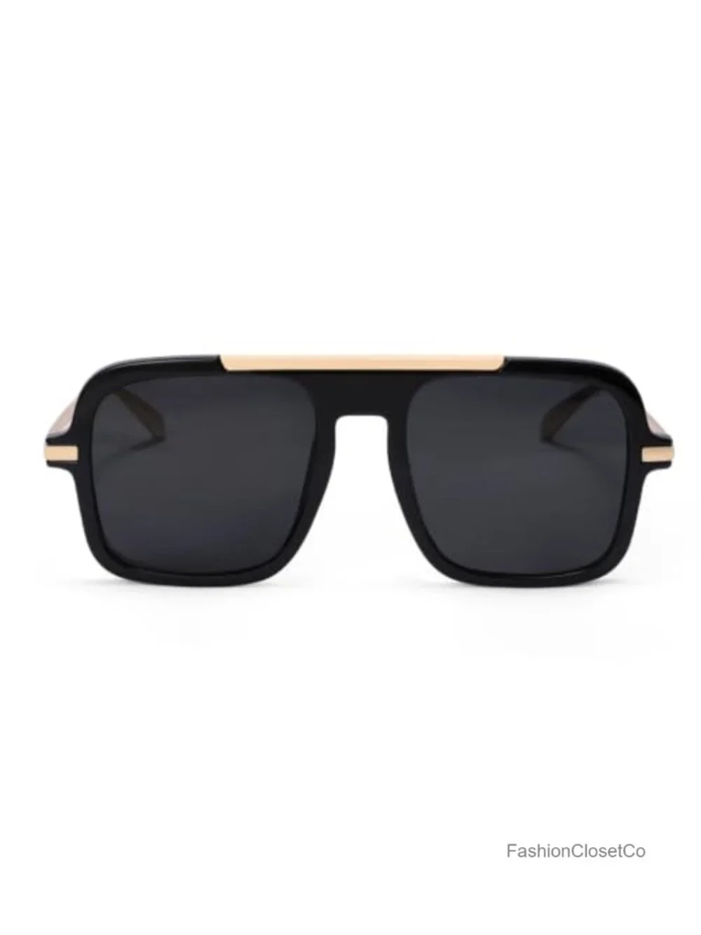 Retro Oversized Square Aviator Sunglasses Women Men UV400 Metal Frame